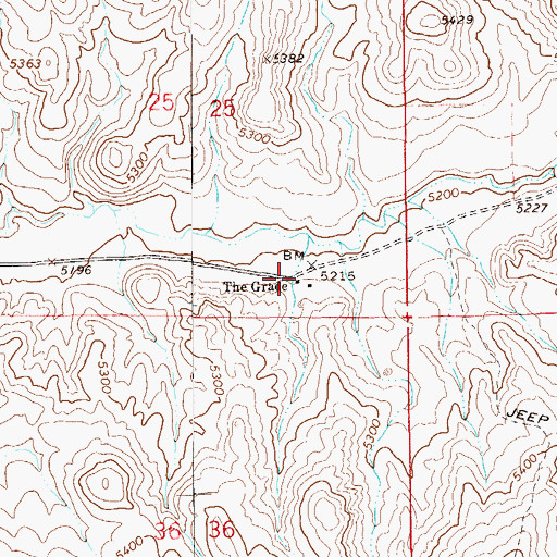 Topographic Map of The Grade, NV