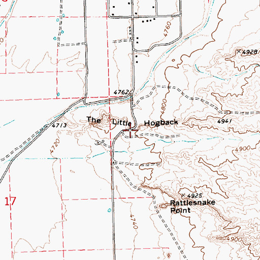 Topographic Map of The Little Hogback, NV