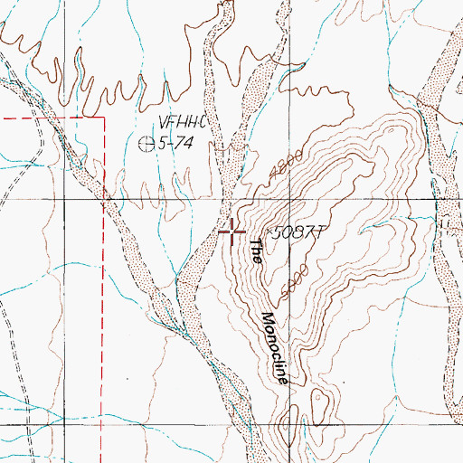 Topographic Map of The Monocline, NV