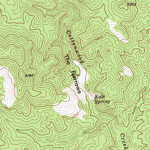 Topographic Map of The Narrows, NV