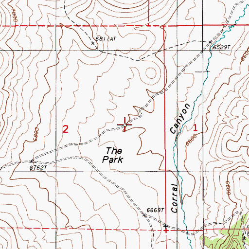 Topographic Map of The Park, NV