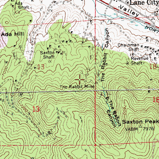 Topographic Map of The Rabbit Mine, NV