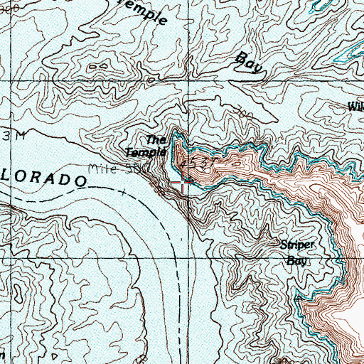 Topographic Map of The Temple, NV