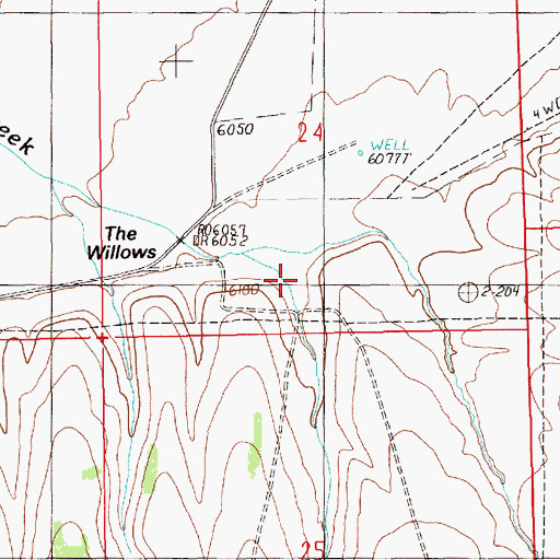 Topographic Map of The Willows, NV