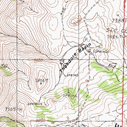 Topographic Map of Theodore Basin, NV