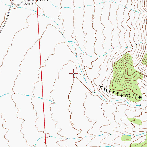 Topographic Map of Thirtymile Canyon, NV