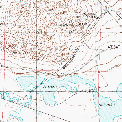Topographic Map of Thompson Smelter, NV