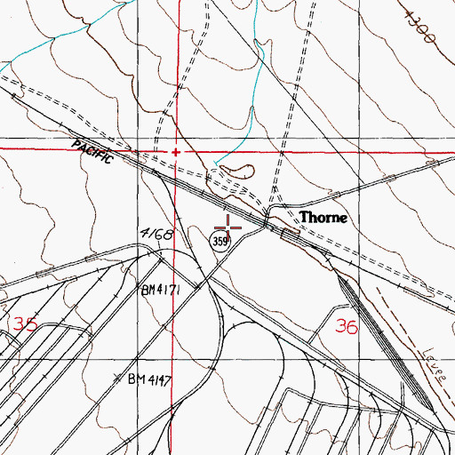 Topographic Map of Thorne, NV