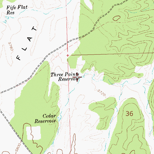 Topographic Map of Three Points Reservoir, NV