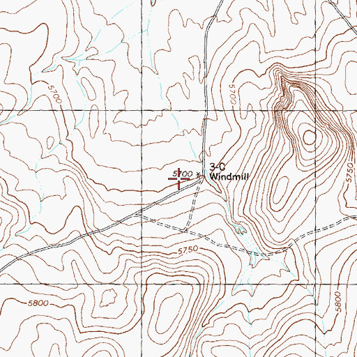 Topographic Map of Three-C Windmill, NV