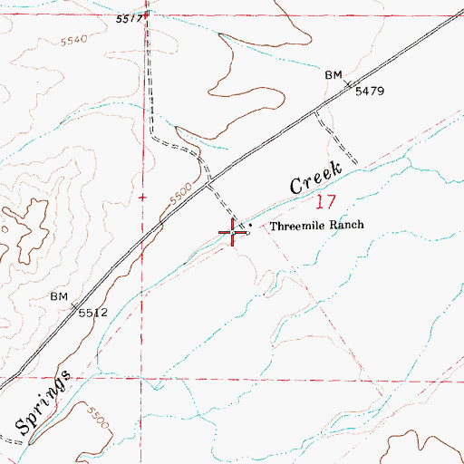 Topographic Map of Threemile Ranch, NV