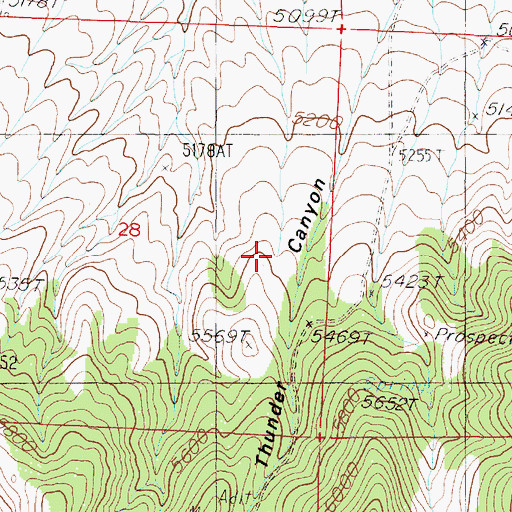 Topographic Map of Thunder Canyon, NV