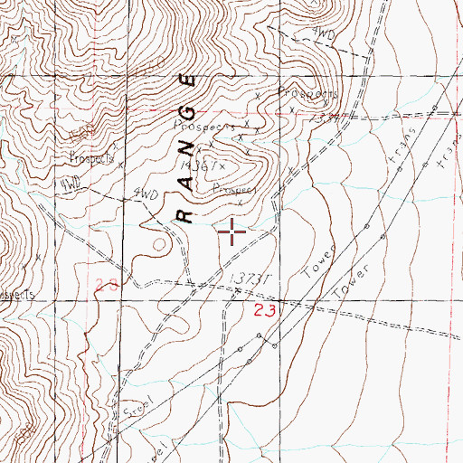 Topographic Map of Tiger Canyon, NV
