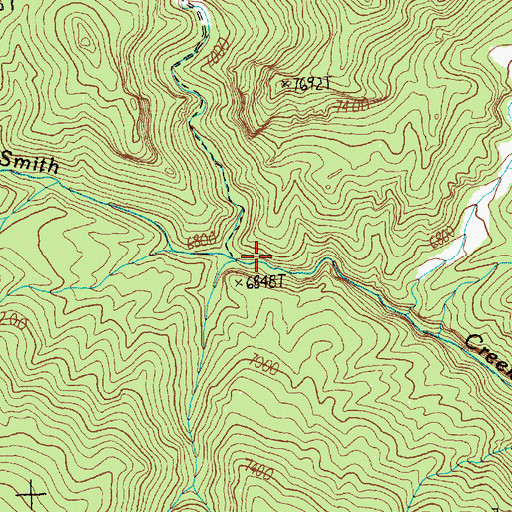 Topographic Map of Timber Creek, NV