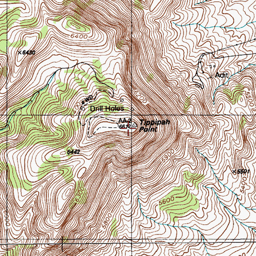Topographic Map of Tippipah Point, NV