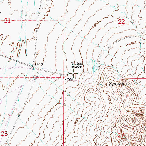 Topographic Map of Tipton Ranch, NV