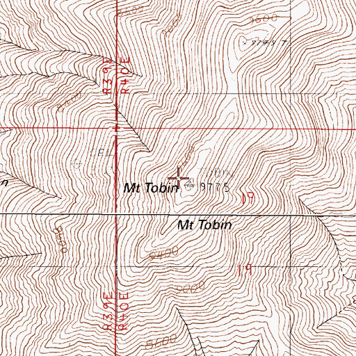 Topographic Map of Mount Tobin, NV