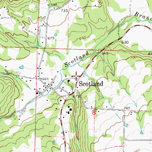 Topographic Map of Scotland Post Office, AR