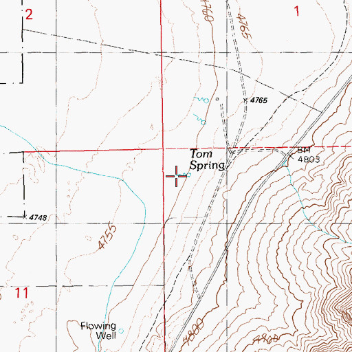 Topographic Map of Tom Spring, NV