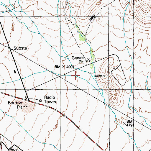 Topographic Map of Tonque Wash, NV