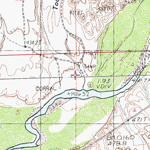 Topographic Map of Toquop Wash, NV