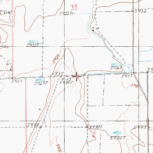 Topographic Map of Torre Creek, NV