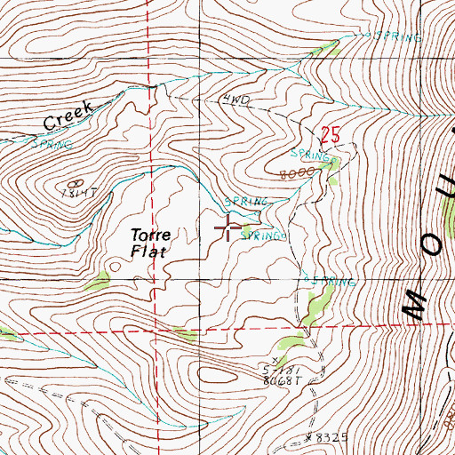 Topographic Map of Torre Flat, NV