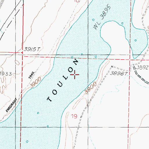 Topographic Map of Toulon Lake, NV