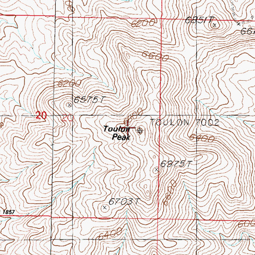 Topographic Map of Toulon Peak, NV