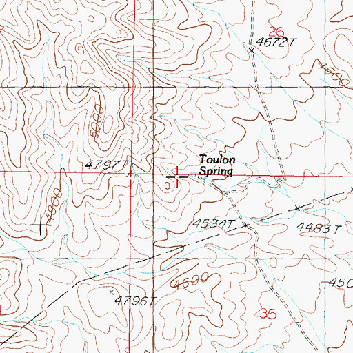 Topographic Map of Toulon Spring, NV
