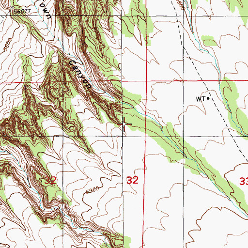 Topographic Map of Town Canyon, NV