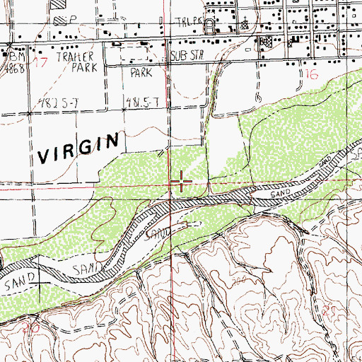 Topographic Map of Town Wash, NV