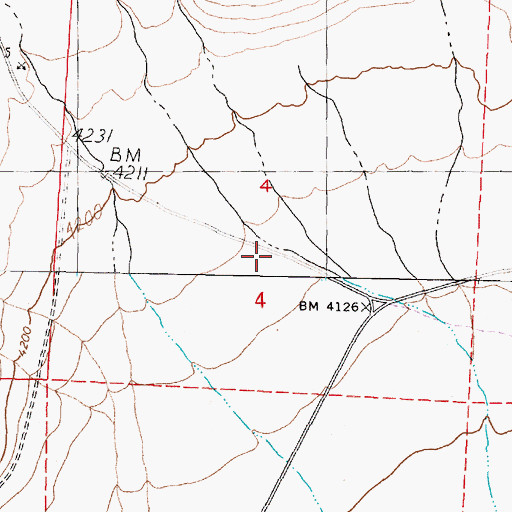 Topographic Map of Trail Canyon, NV