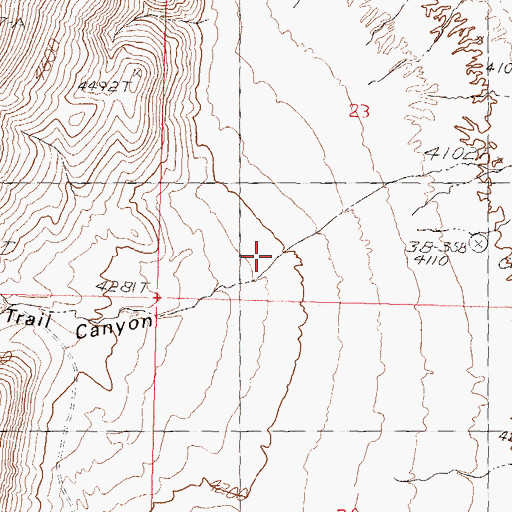 Topographic Map of Trail Canyon, NV