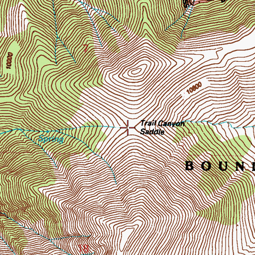 Topographic Map of Trail Canyon Saddle, NV