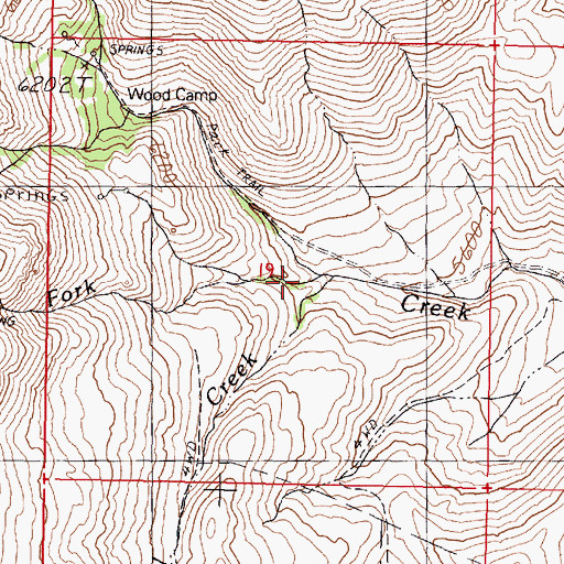 Topographic Map of Trail Creek, NV