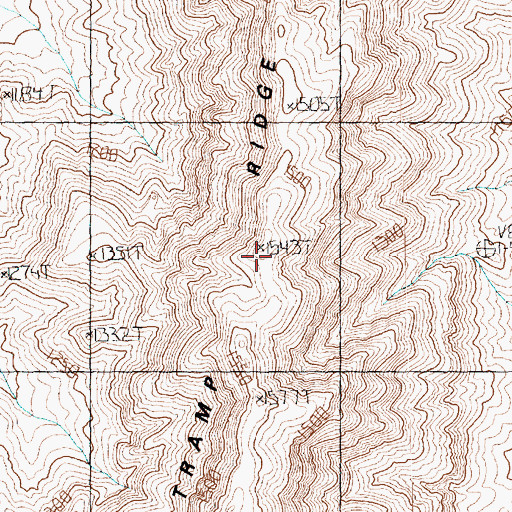 Topographic Map of Tramp Ridge, NV
