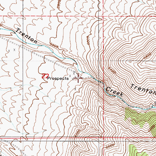 Topographic Map of Trenton Canyon, NV
