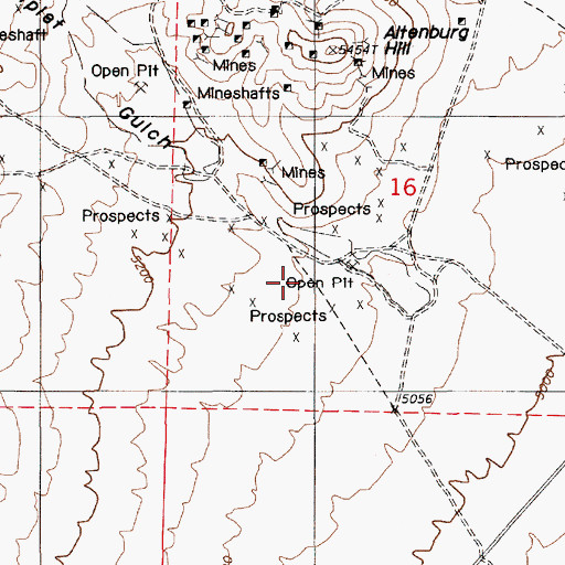 Topographic Map of Triplet Gulch, NV