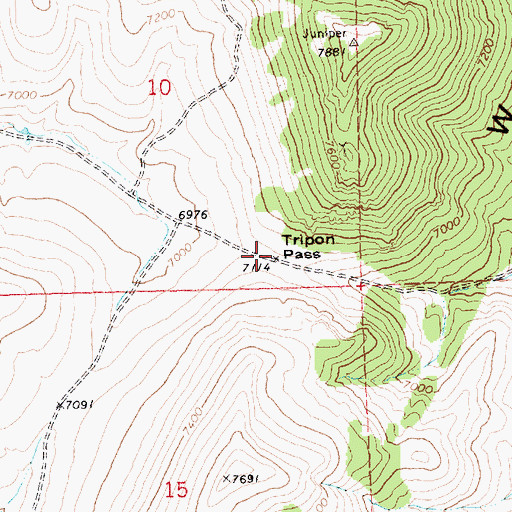 Topographic Map of Tripon Pass, NV