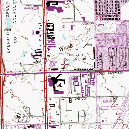 Topographic Map of Tropicana Country Club, NV