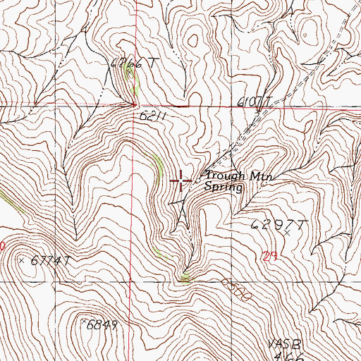 Topographic Map of Trough Mountain Spring, NV