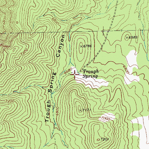 Topographic Map of Trough Spring, NV