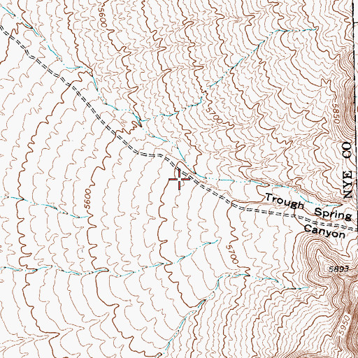 Topographic Map of Trough Spring Canyon, NV