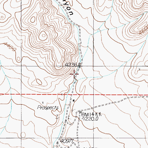 Topographic Map of Tule Canyon, NV