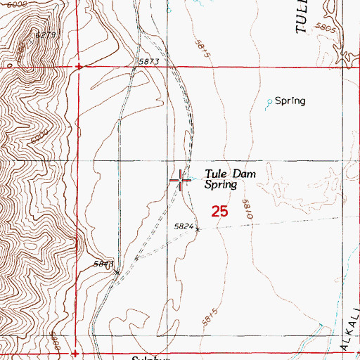 Topographic Map of Tule Dam Spring, NV
