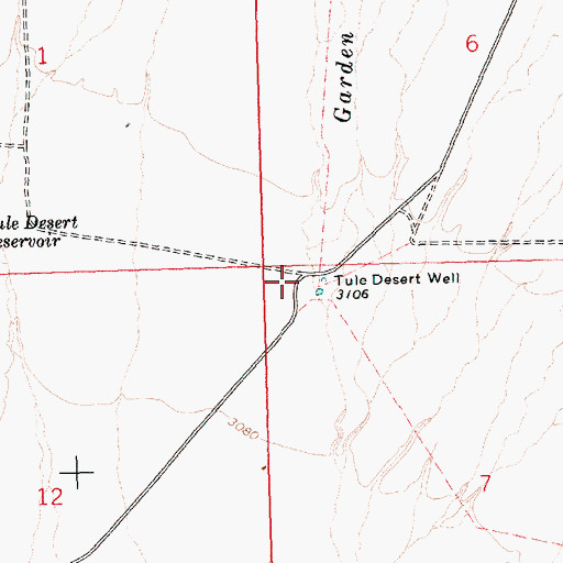Topographic Map of Tule Desert Well, NV