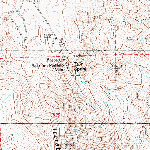 Topographic Map of Tule Spring, NV