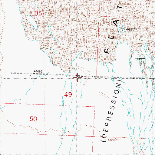 Topographic Map of Tuledad Creek, NV
