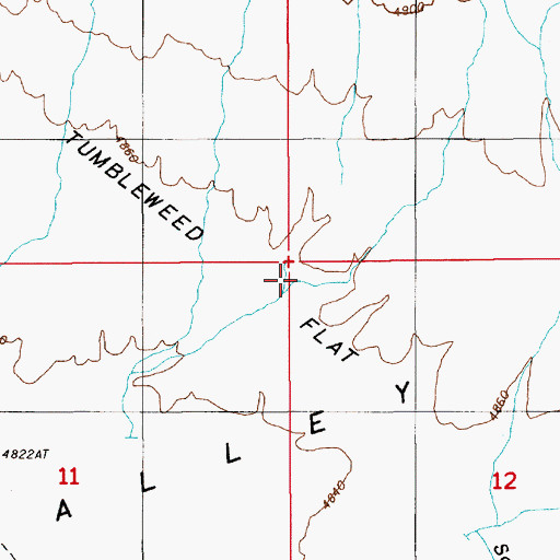 Topographic Map of Tumbleweed Flat, NV